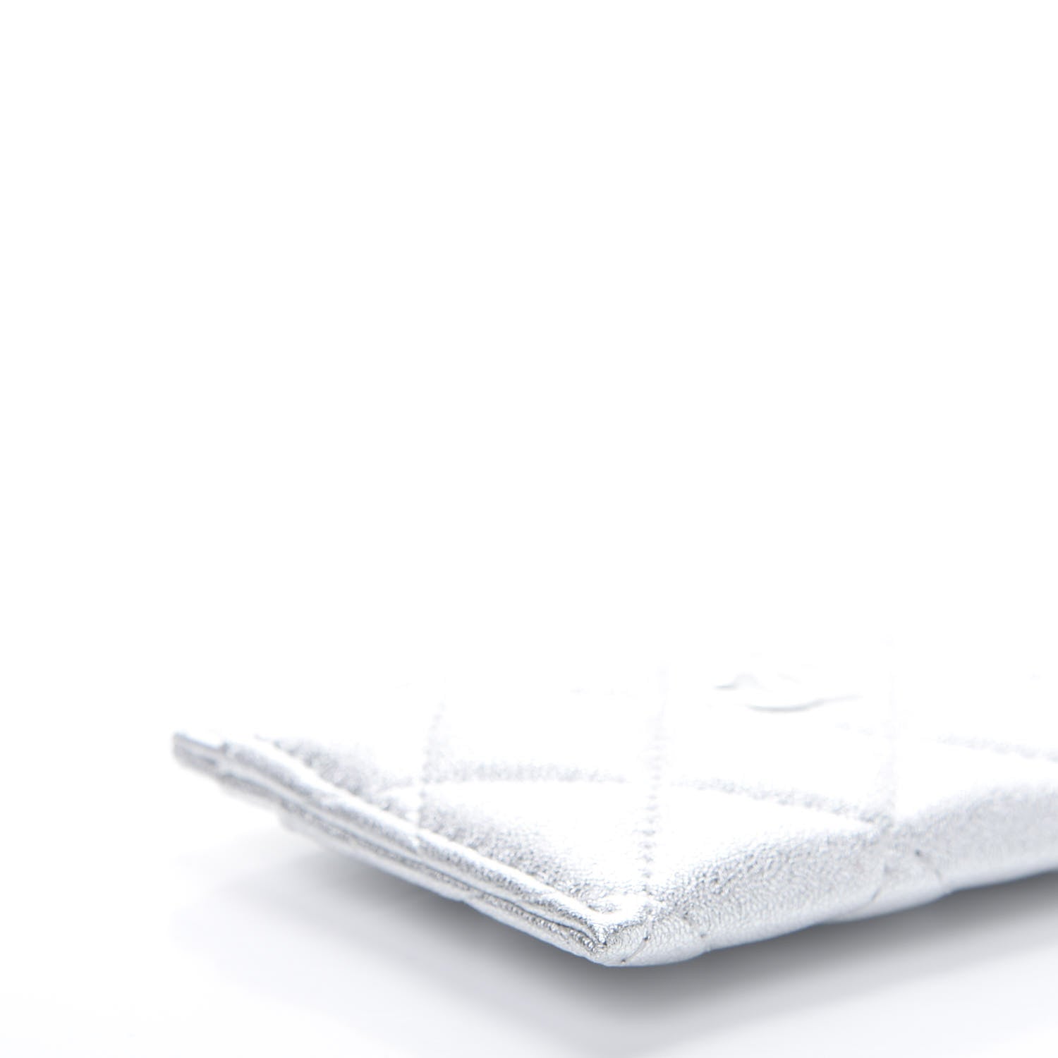 Chanel Metallic Lambskin Quilted Card Holder Silver 6 of 11