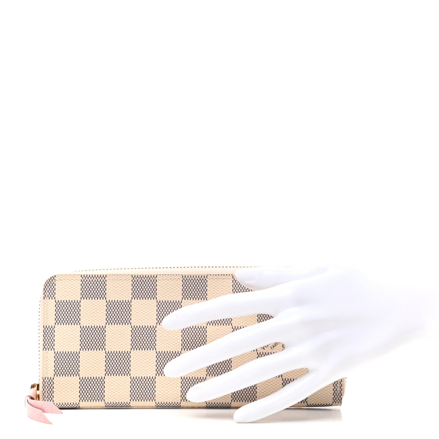 Louis Vuitton Damier Azur Clemence Wallet Rose Ballerine 2 of 7