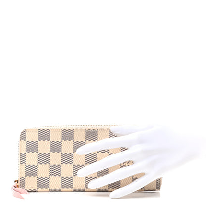 Louis Vuitton Damier Azur Clemence Wallet Rose Ballerine 2 of 7