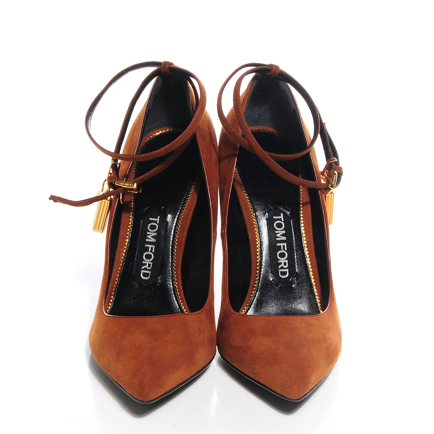Tom Ford Suede Ankle-Lock Pumps Caramel 37.5 2 of 7