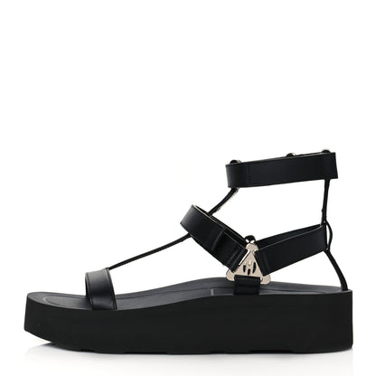 Hermes Calfskin Womens Enid Sandals 40 Black 1 of 8