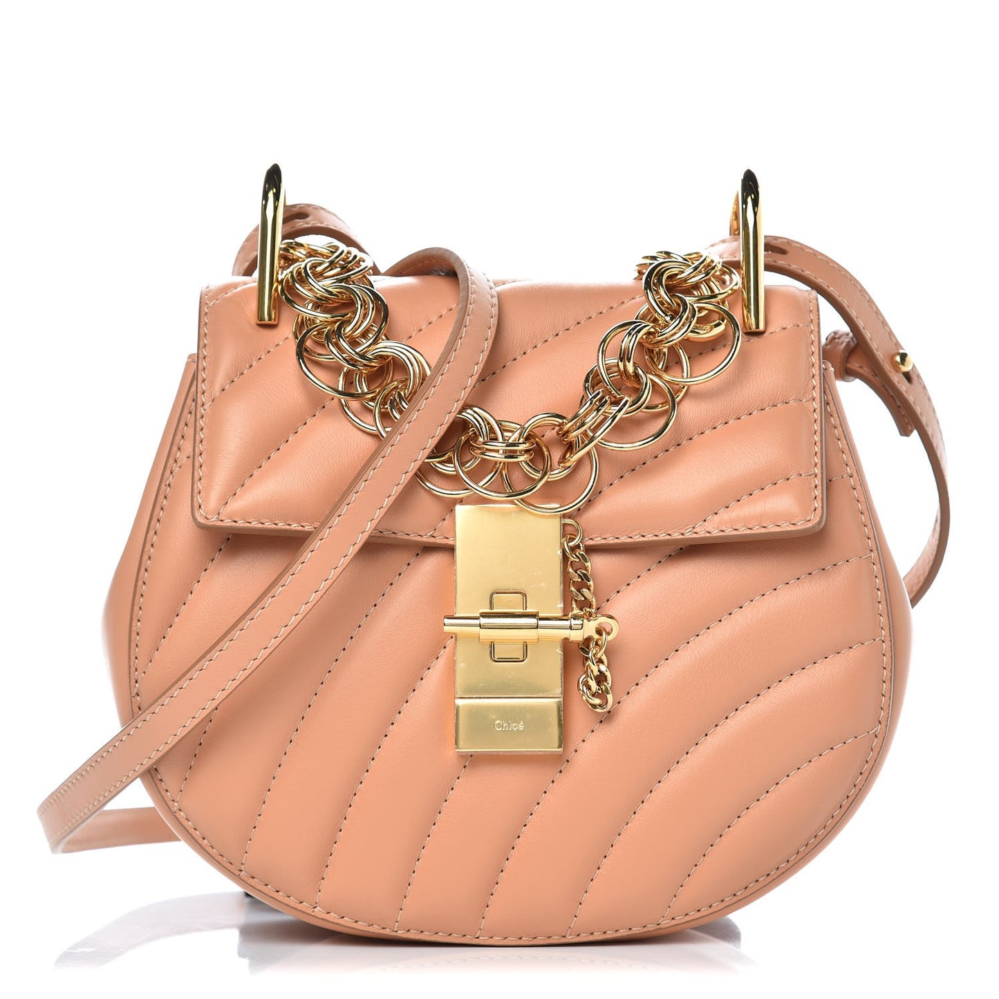 Calfskin Quilted Mini Drew Bijou Shoulder Bag Blushy Pink