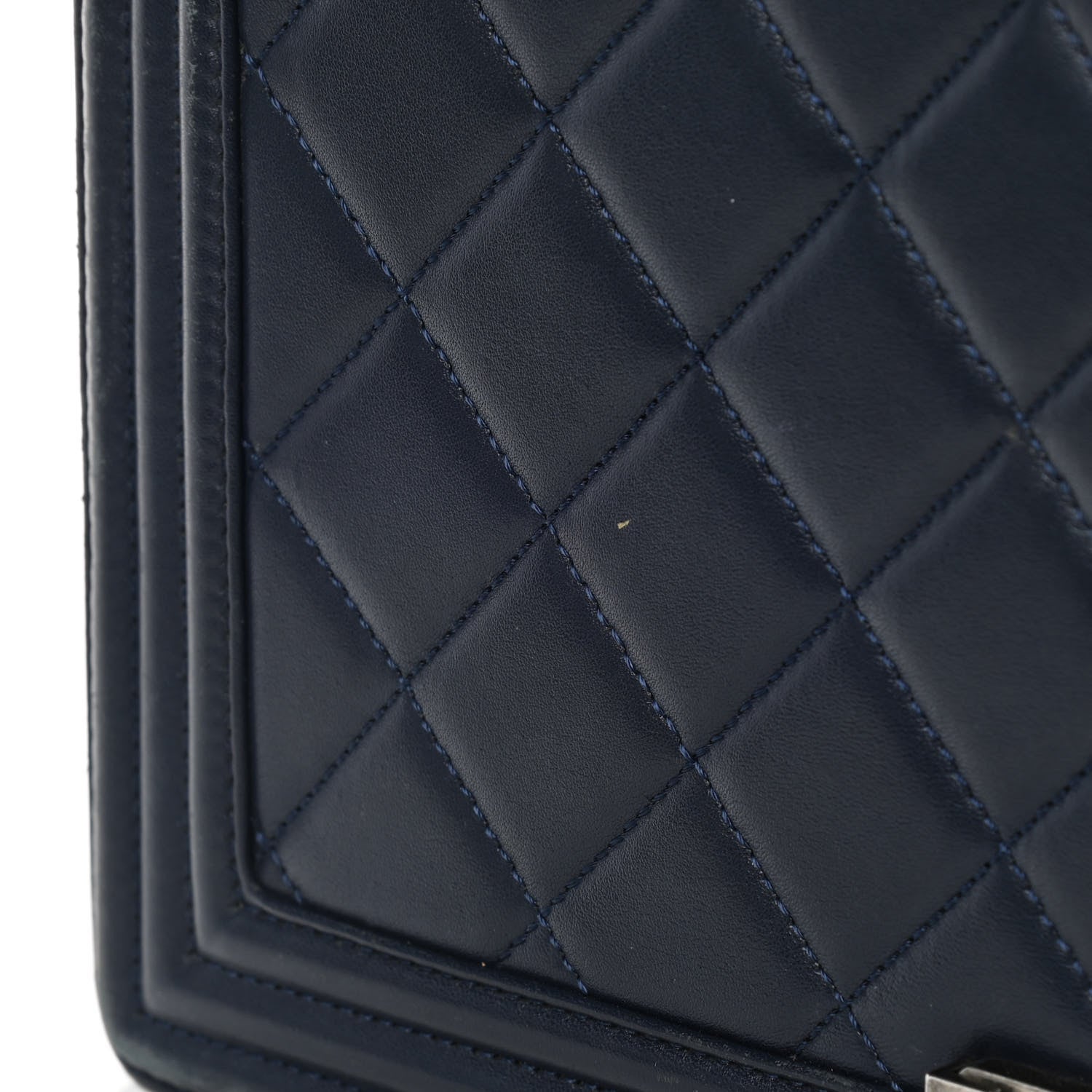 Chanel Lambskin Quilted Large Boy Flap Navy 11 of 13