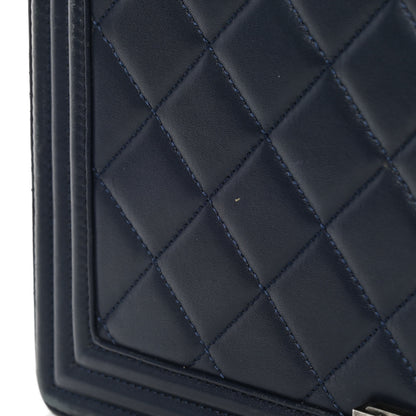 Chanel Lambskin Quilted Large Boy Flap Navy 11 of 13