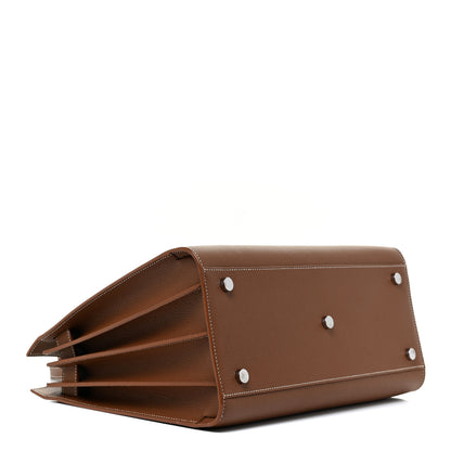 Saint Laurent Grained Calfskin Topstitch Small Sac De Jour Cognac 4 of 13