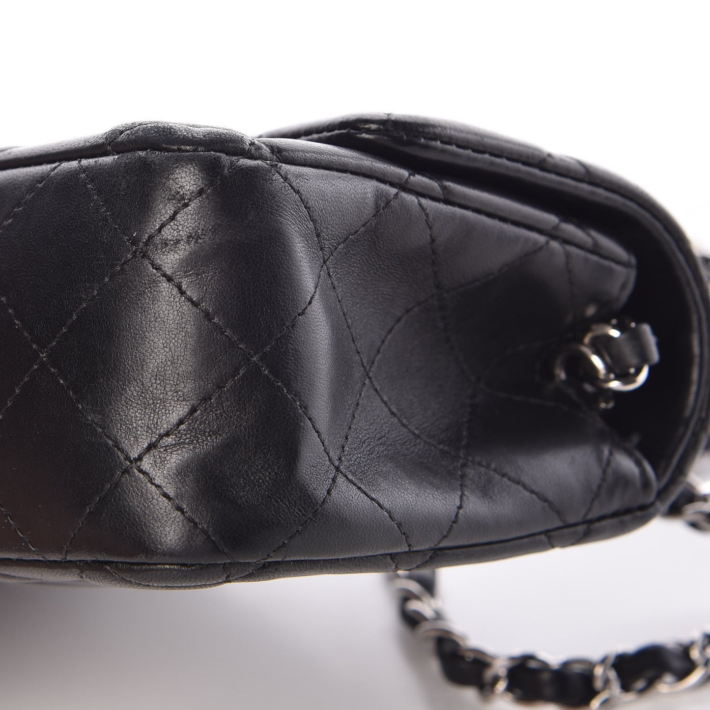 Lambskin Quilted Mini Rectangular Flap Black