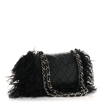 Chanel Lambskin Goat Fur Quilted Tibet Medium Flap Black 3 of 13
