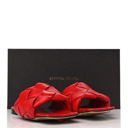 Bottega Veneta Nappa Maxi Intrecciato Lido Flat Sandals 37.5 Bright Red 8 of 8