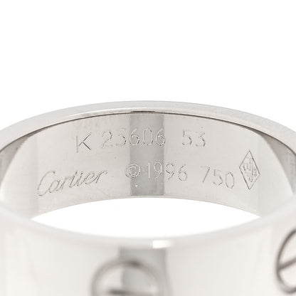 Cartier 18K White Gold 5.5mm LOVE Ring 53 6.5 4 of 4