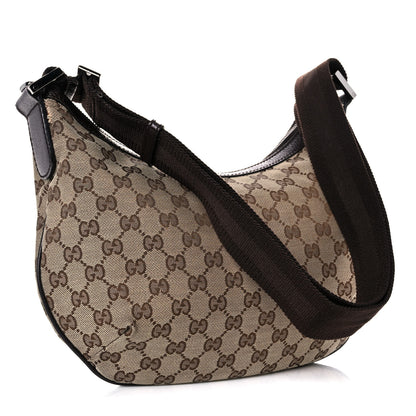 Gucci Monogram Medium Half Moon Hobo Dark Brown 2 of 21