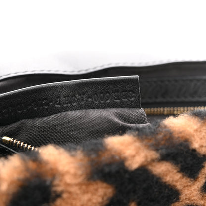Fendi Shearling Vitello Dolce Macro FF 1974 Baguette Tobacco Black 7 of 10
