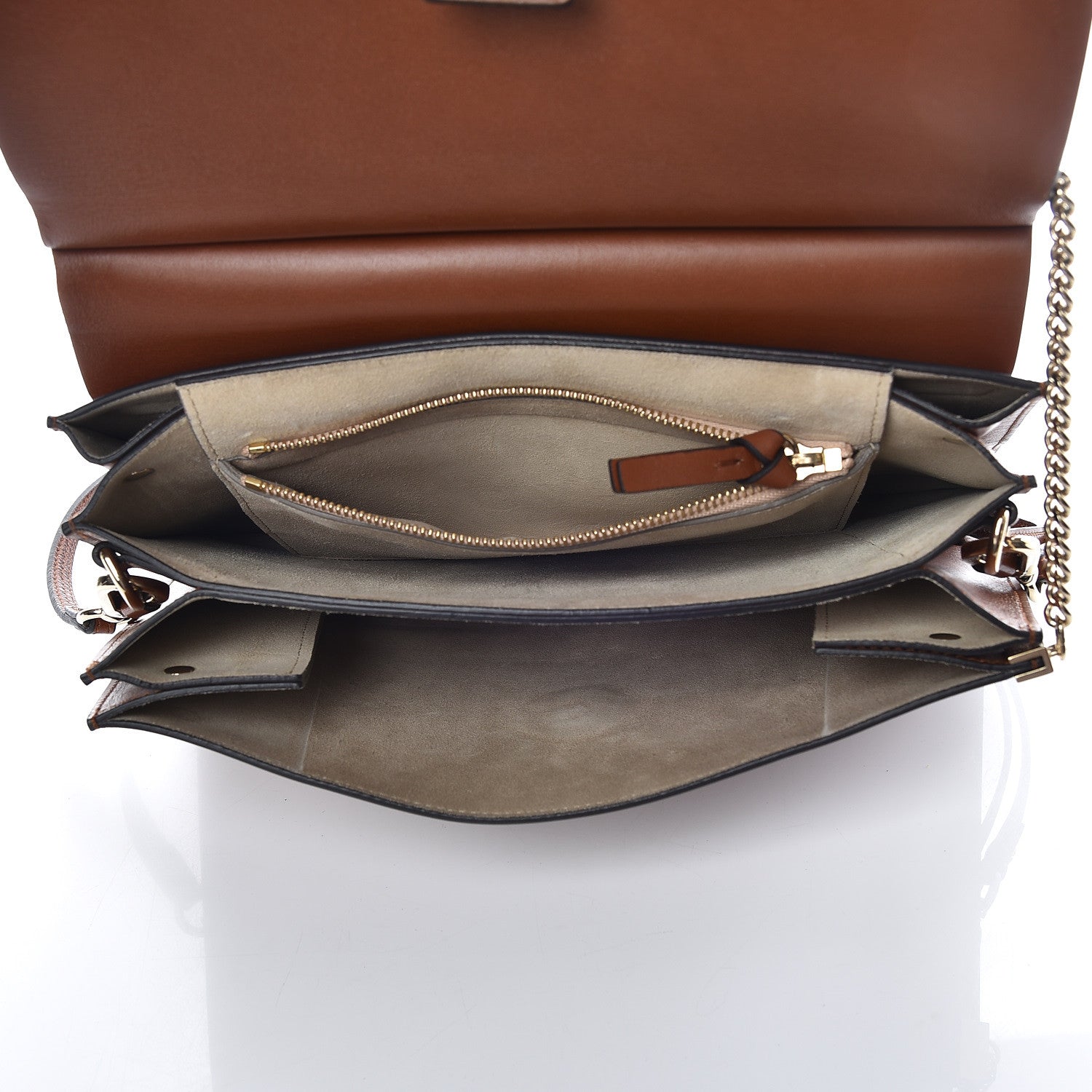 Chloe Suede Calfskin Medium Faye Shoulder Bag Tobacco 5 of 18