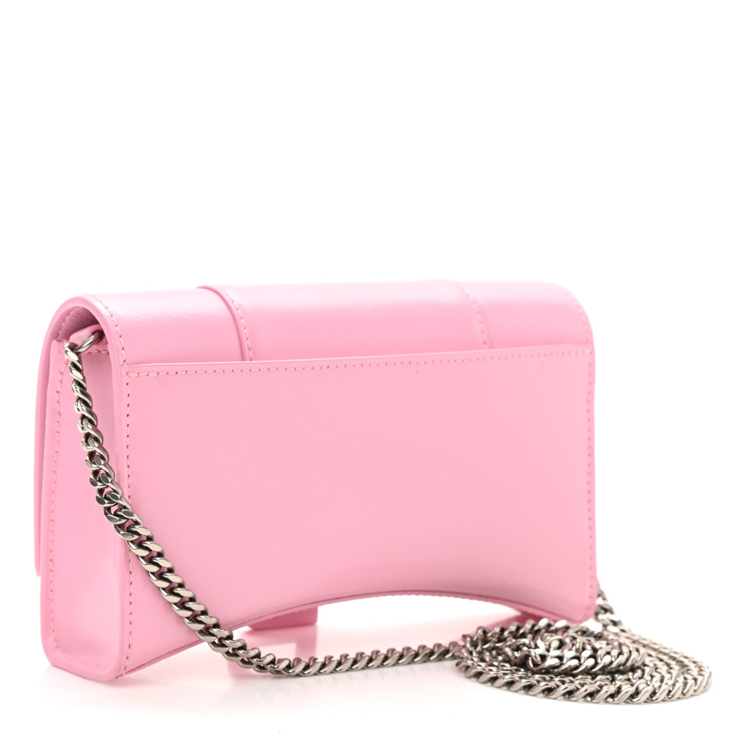 Balenciaga Shiny Box Calfskin Tonal B Hourglass Chain Bag Candy Pink 2 of 9