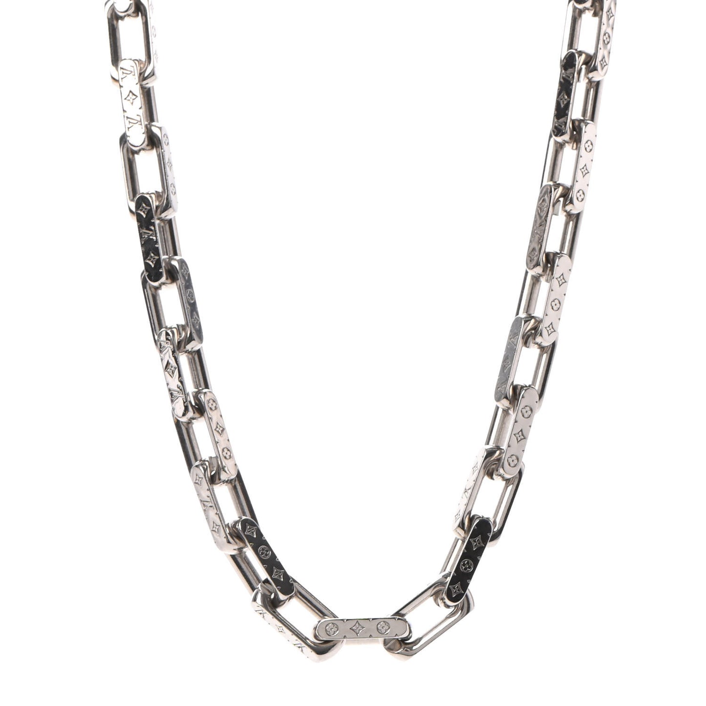 Monogram Chain Necklace Silver