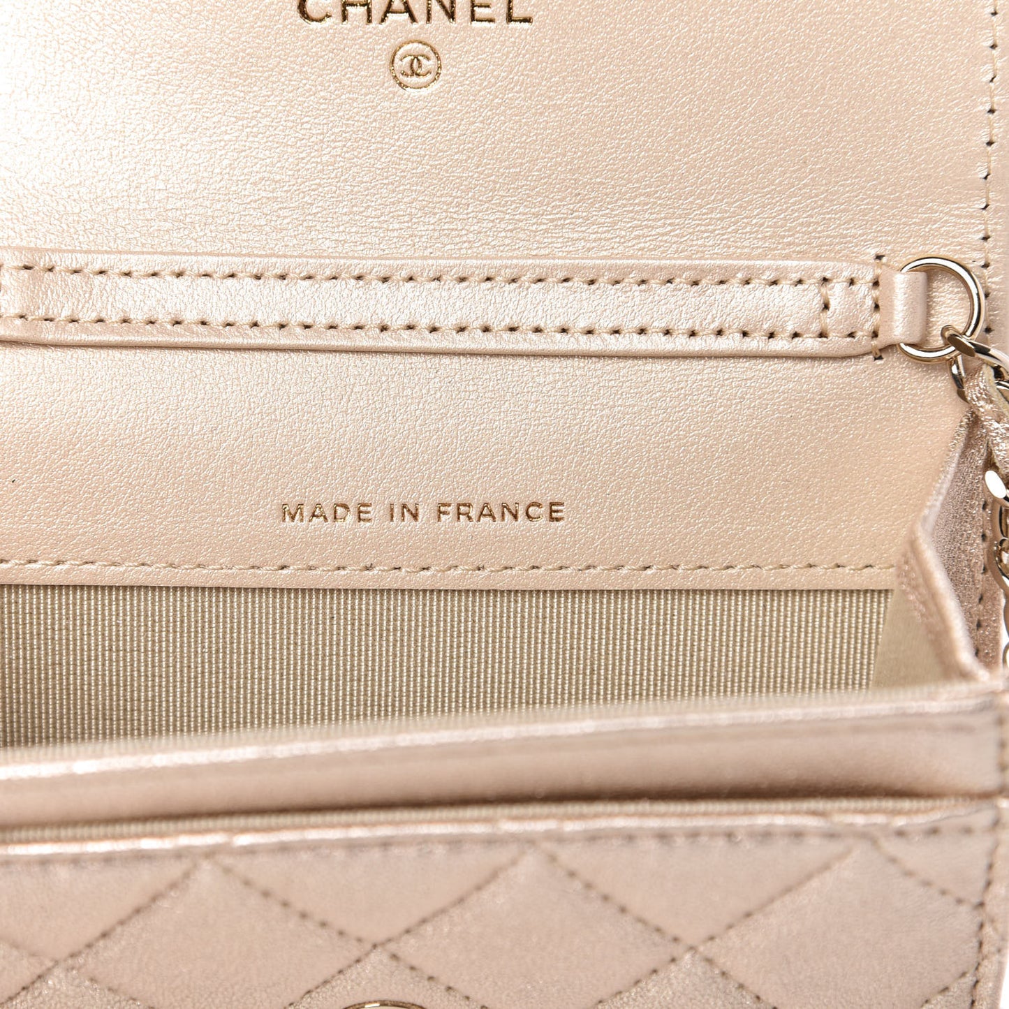 Metallic Lambskin Quilted Belt Bag Gold