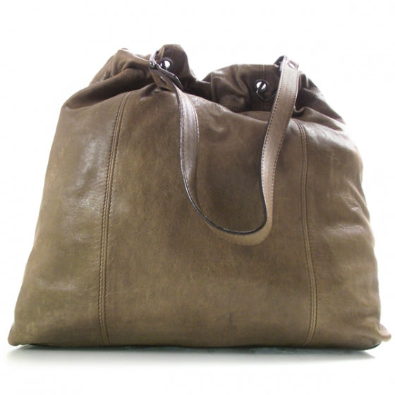 Leather Elmgate Packable Tote Nutmeg