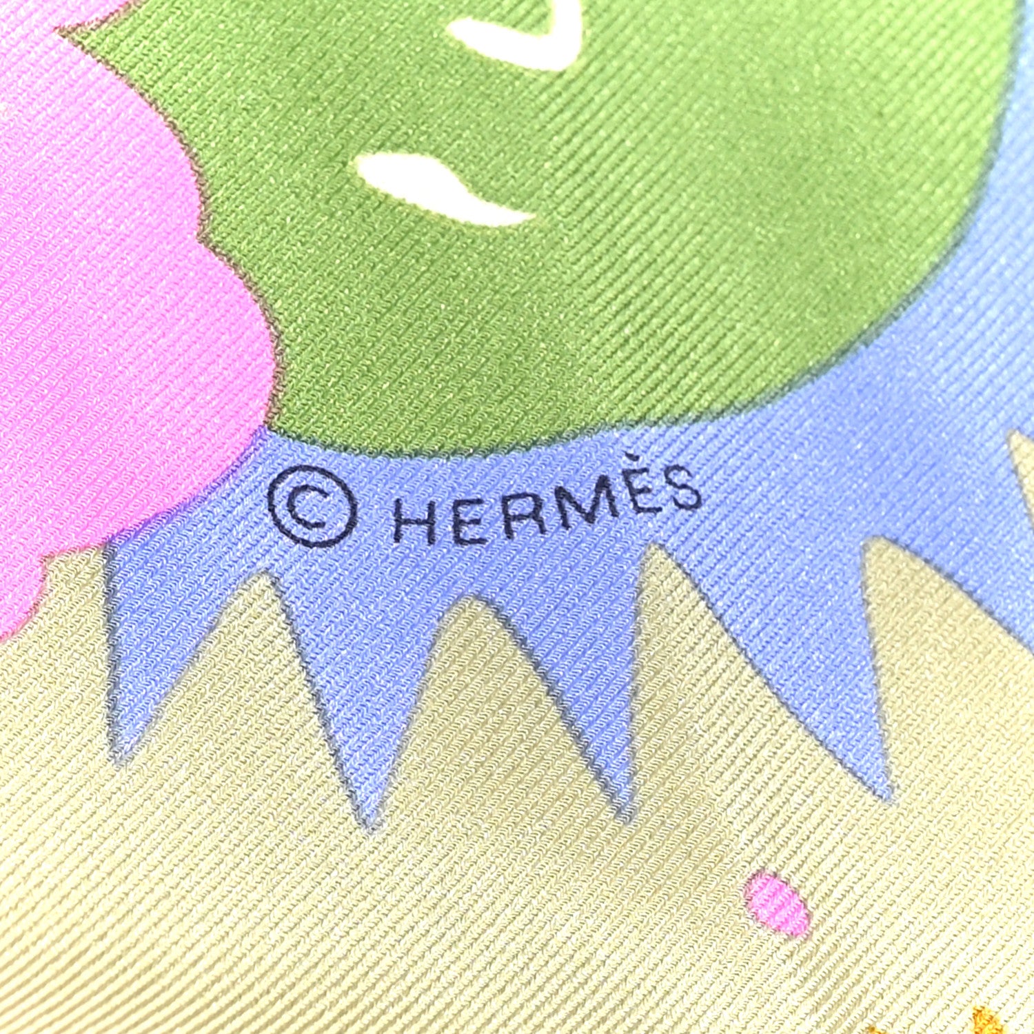 Hermes Silk Au Royaume d'Helios Scarf 70 Vert Amande Parme Ocre 4 of 5