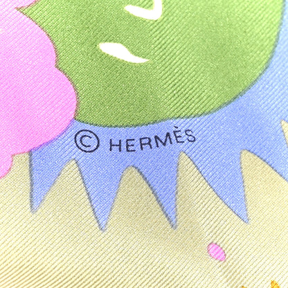 Hermes Silk Au Royaume d'Helios Scarf 70 Vert Amande Parme Ocre 4 of 5