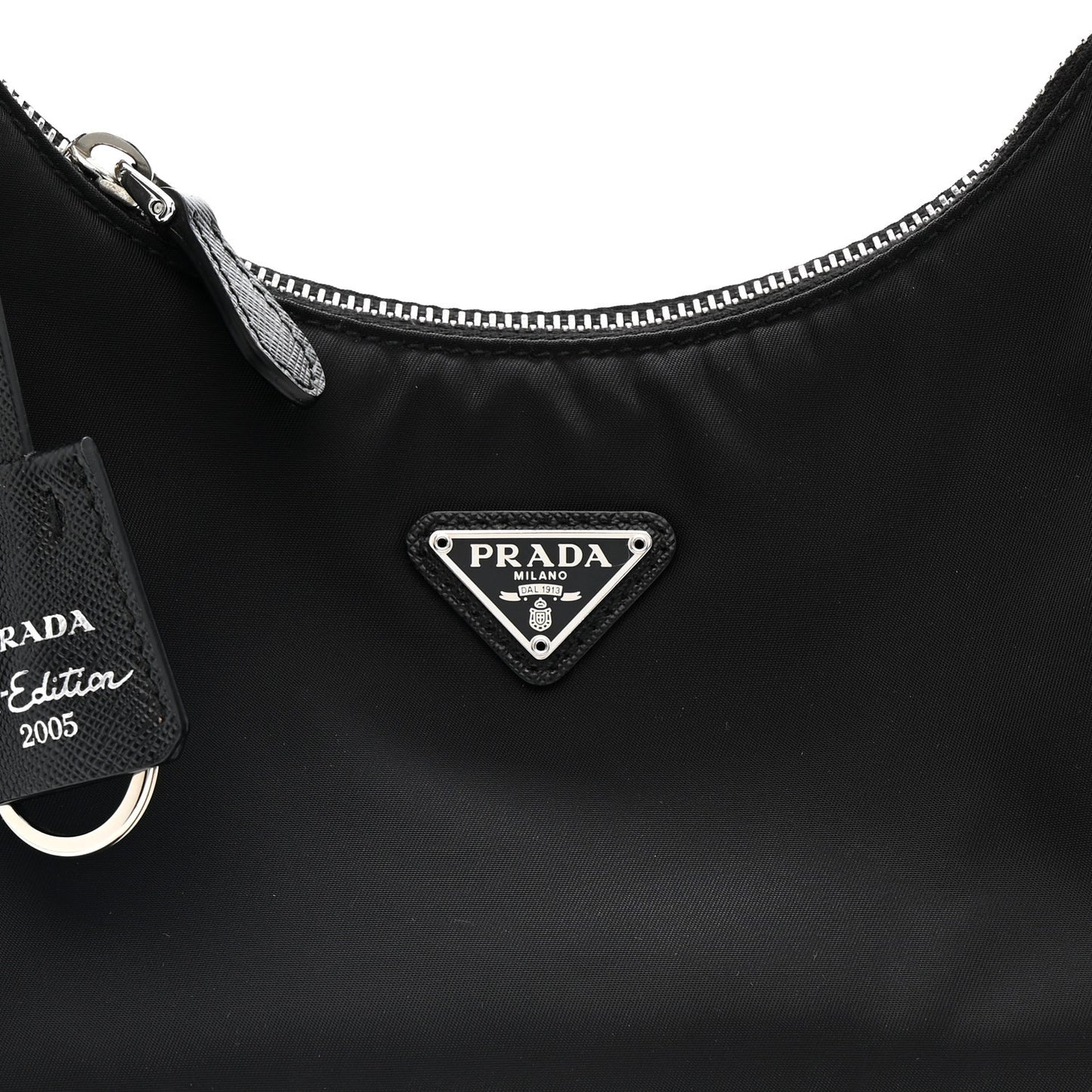 Tessuto Nylon Saffiano Mini Re-Edition 2005 Bag Black
