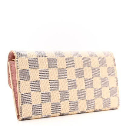 Louis Vuitton Damier Azur Emilie Wallet Rose Ballerine 3 of 11