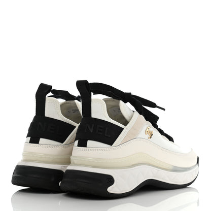 Chanel Velvet Calfskin Mixed Fibers CC Sneakers 37 Ivory Black 4 of 13