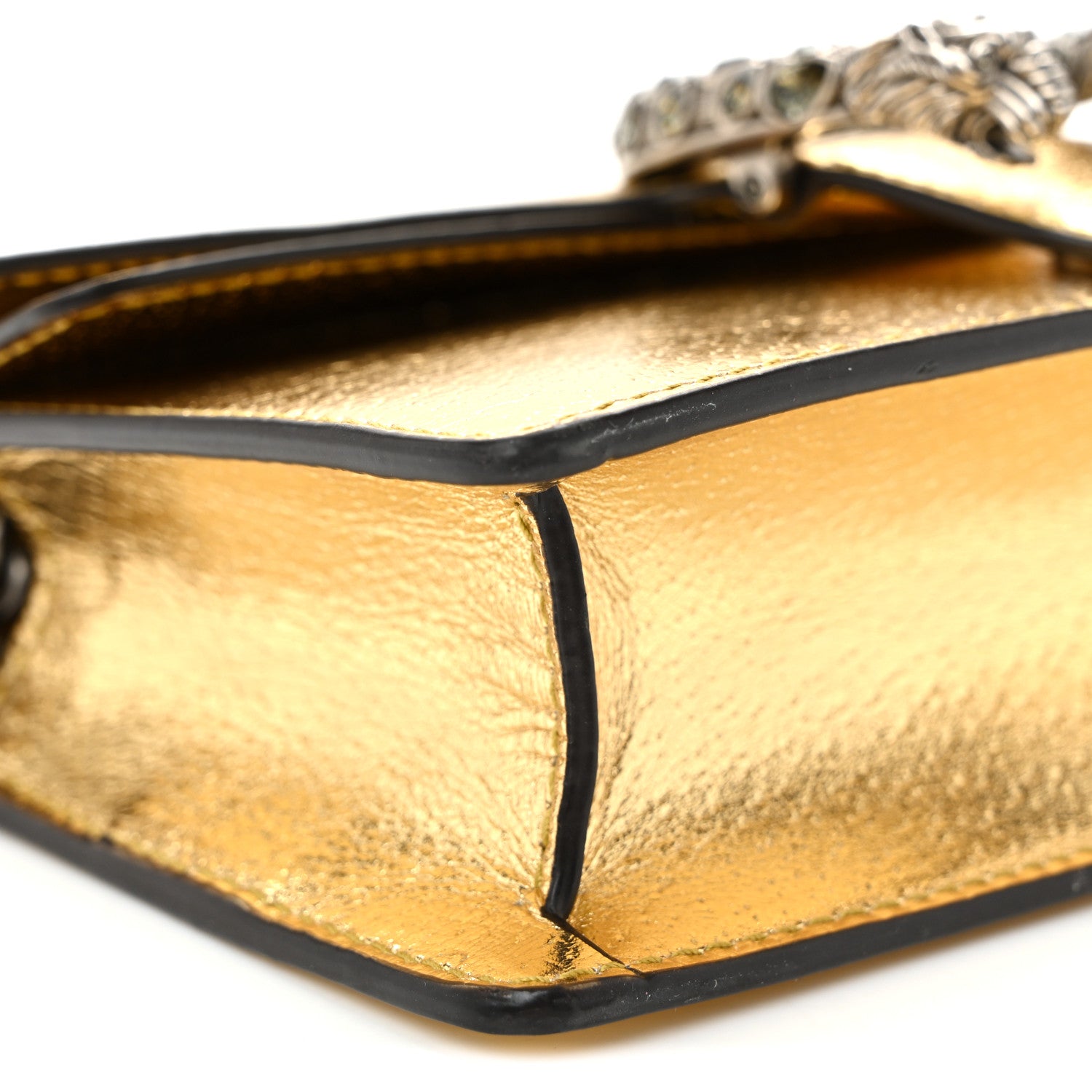 Gucci Metallic Calfskin Super Mini Dionysus Shoulder Bag Gold
