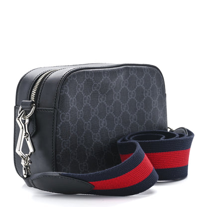 Gucci GG Supreme Monogram Web Shoulder Bag Black Grey 3 of 13