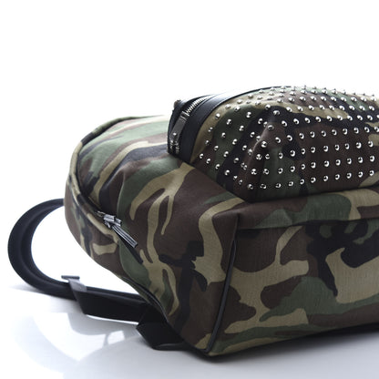 Saint Laurent Canvas Camouflage Studded Hunting Backpack Green Black Brown 5 of 11