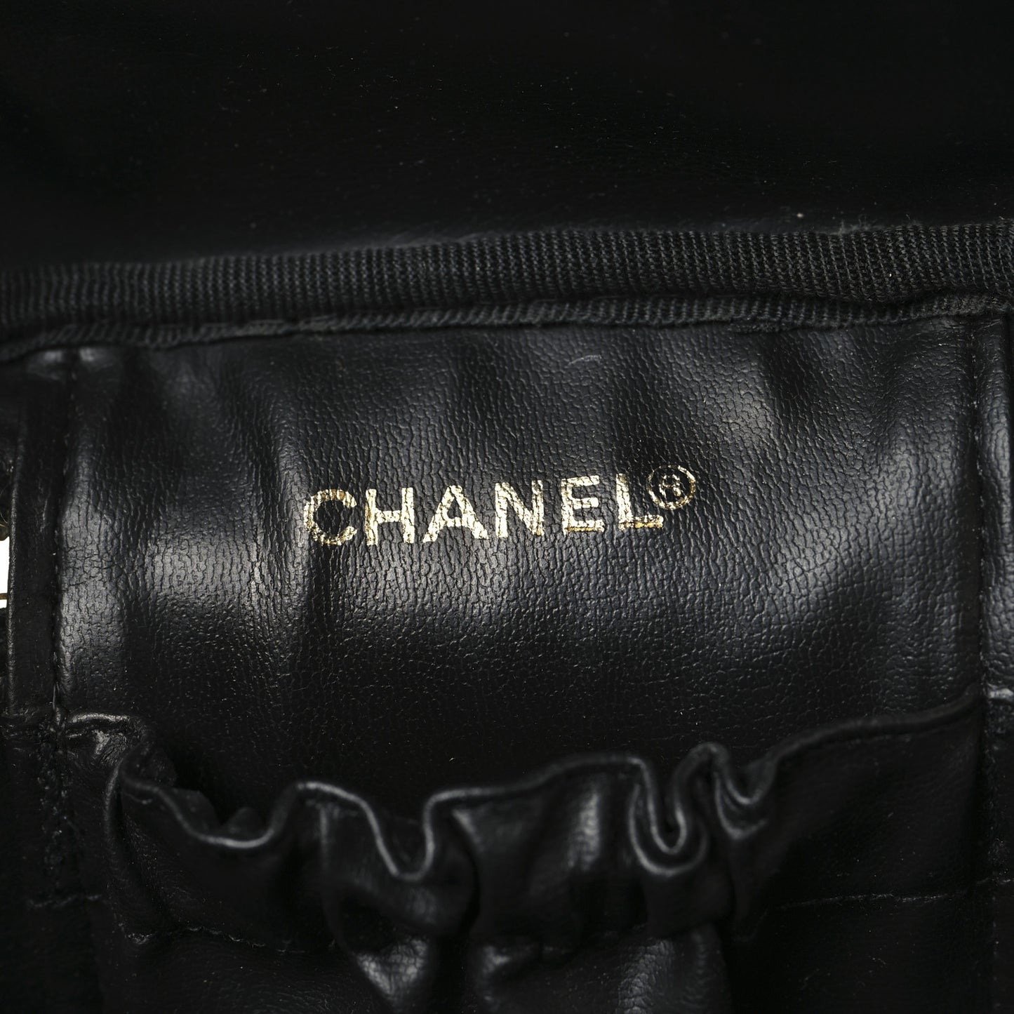 Lambskin Vanity Cosmetic Bag Black