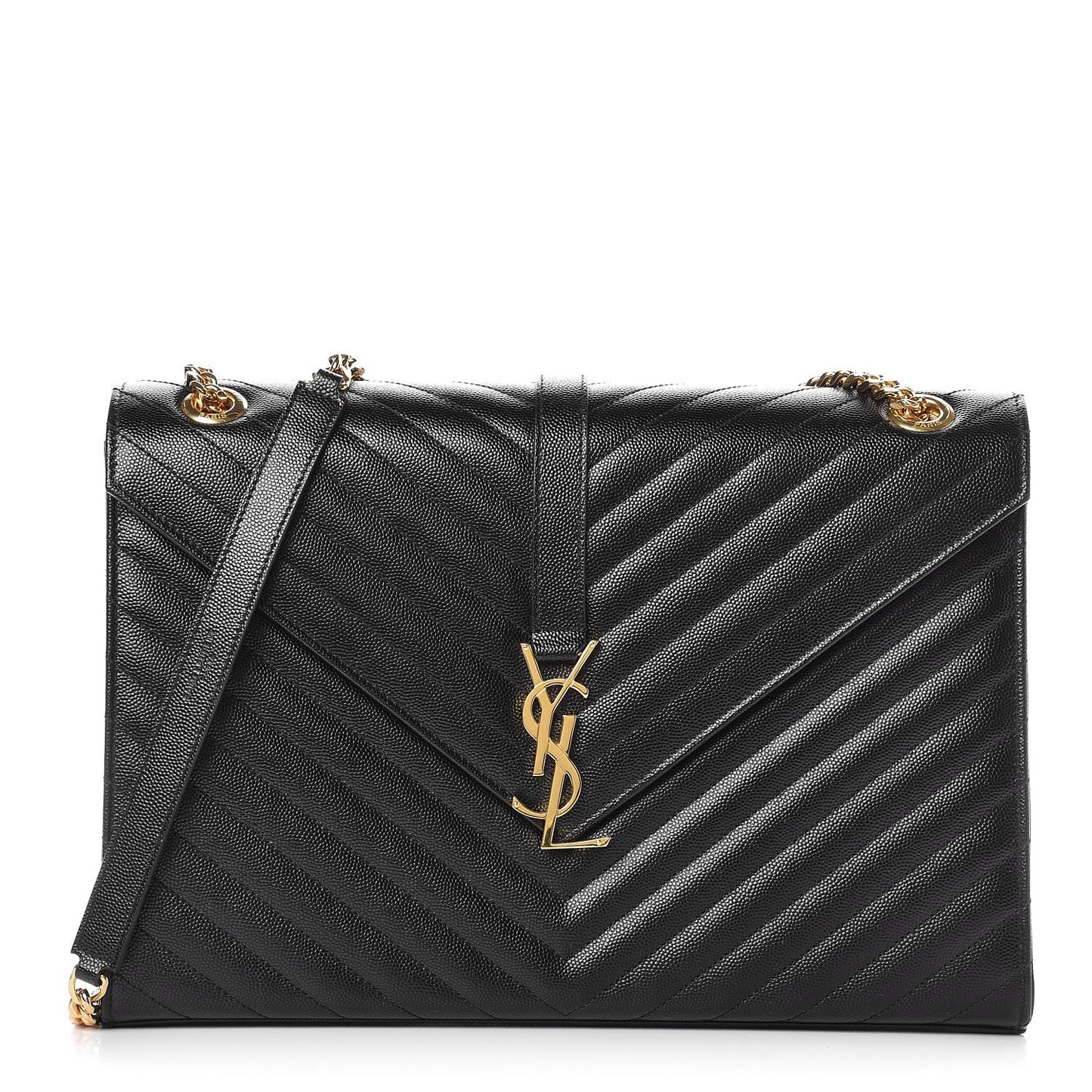 Grain De Poudre Matelasse Chevron Large Monogram Satchel Black