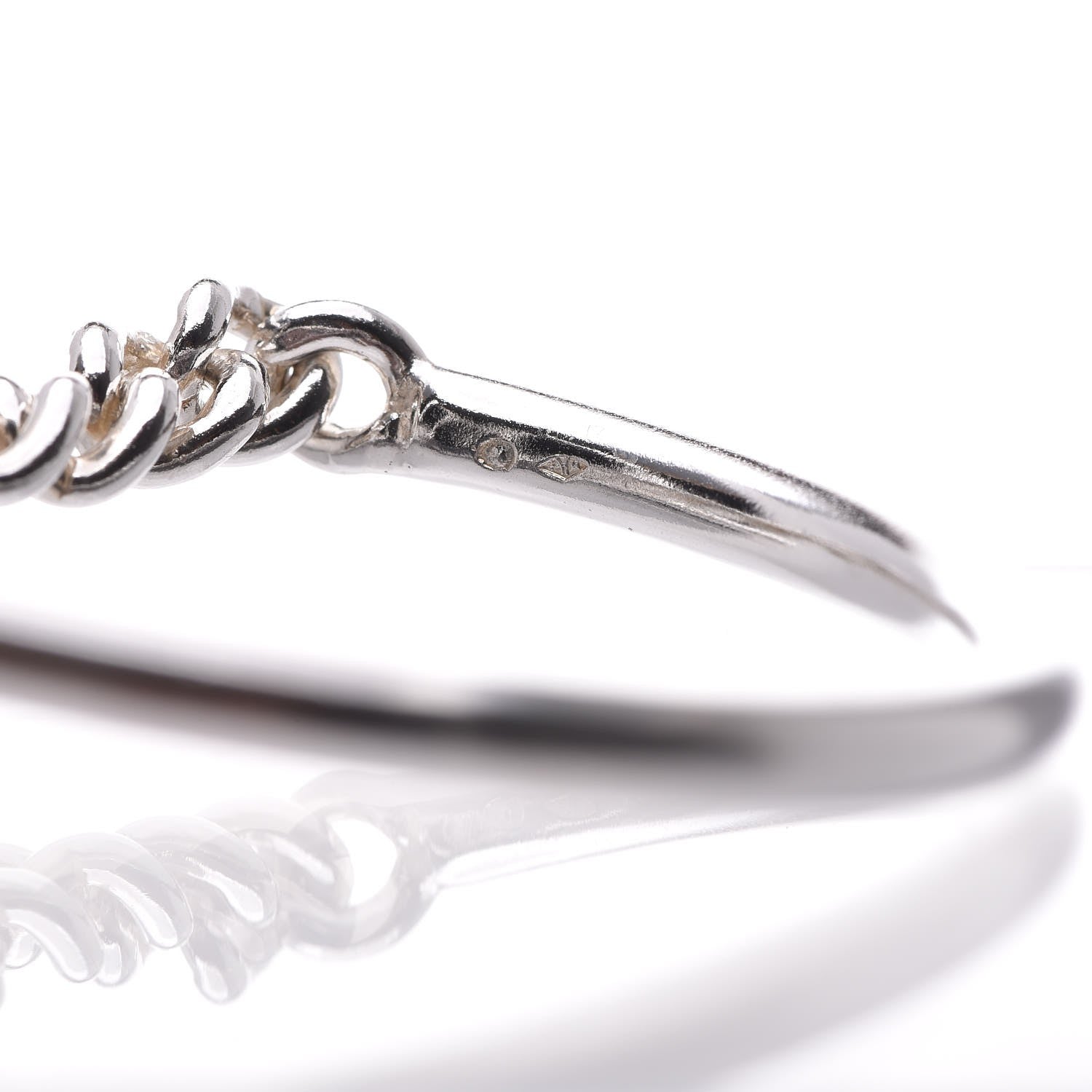 Hermes Sterling Silver Croisette Bracelet LG 4 of 6
