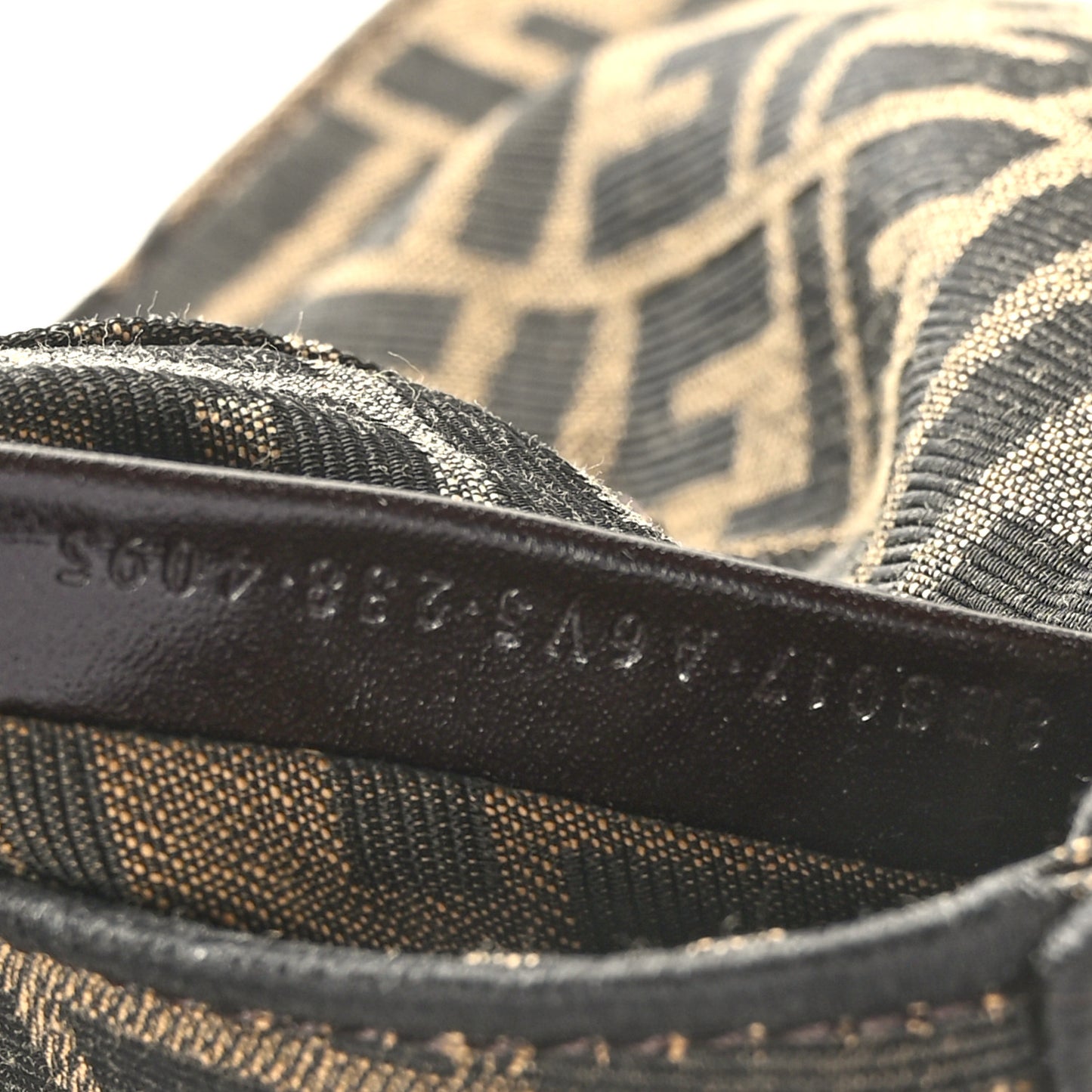 Fabric Jacquard FF 1974 Mini Baguette Tobacco Moro Black