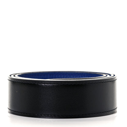 Hermes Swift Togo 32mm Belt Strap 90 Black Bleu Electrique 2 of 4