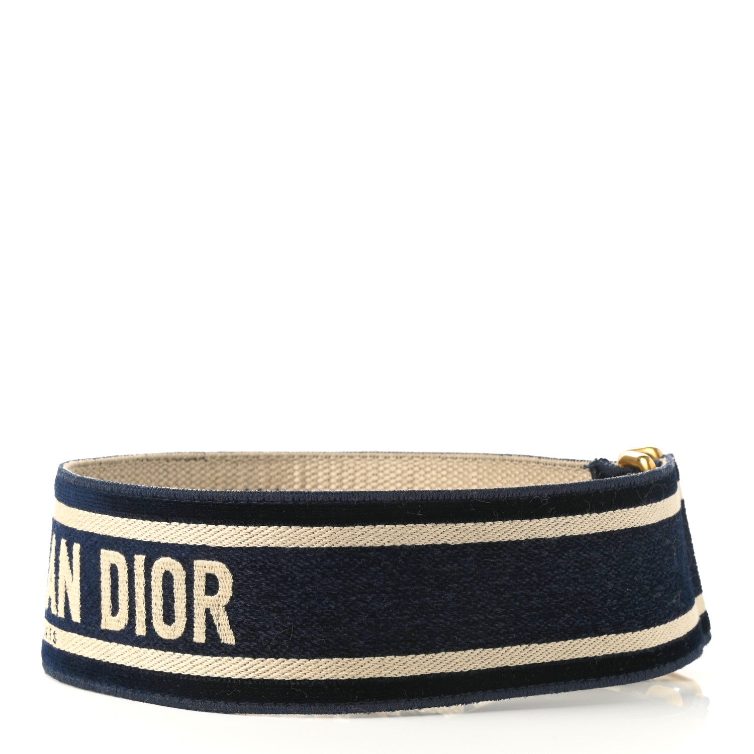 Christian Dior Canvas Embroidered Shoulder Strap Blue 2 of 8