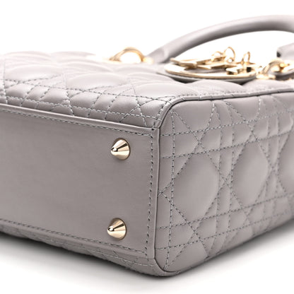 Christian Dior Lambskin Cannage Small My ABCDior Lady Dior Grey 9 of 10