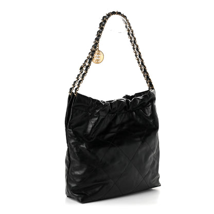 Chanel Shiny Calfskin Quilted Small Chanel 22  Black 4 of 11
