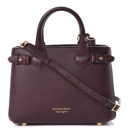 Burberry Grainy Calfskin House Check Small Banner Tote Mahogany Red 1 of 9
