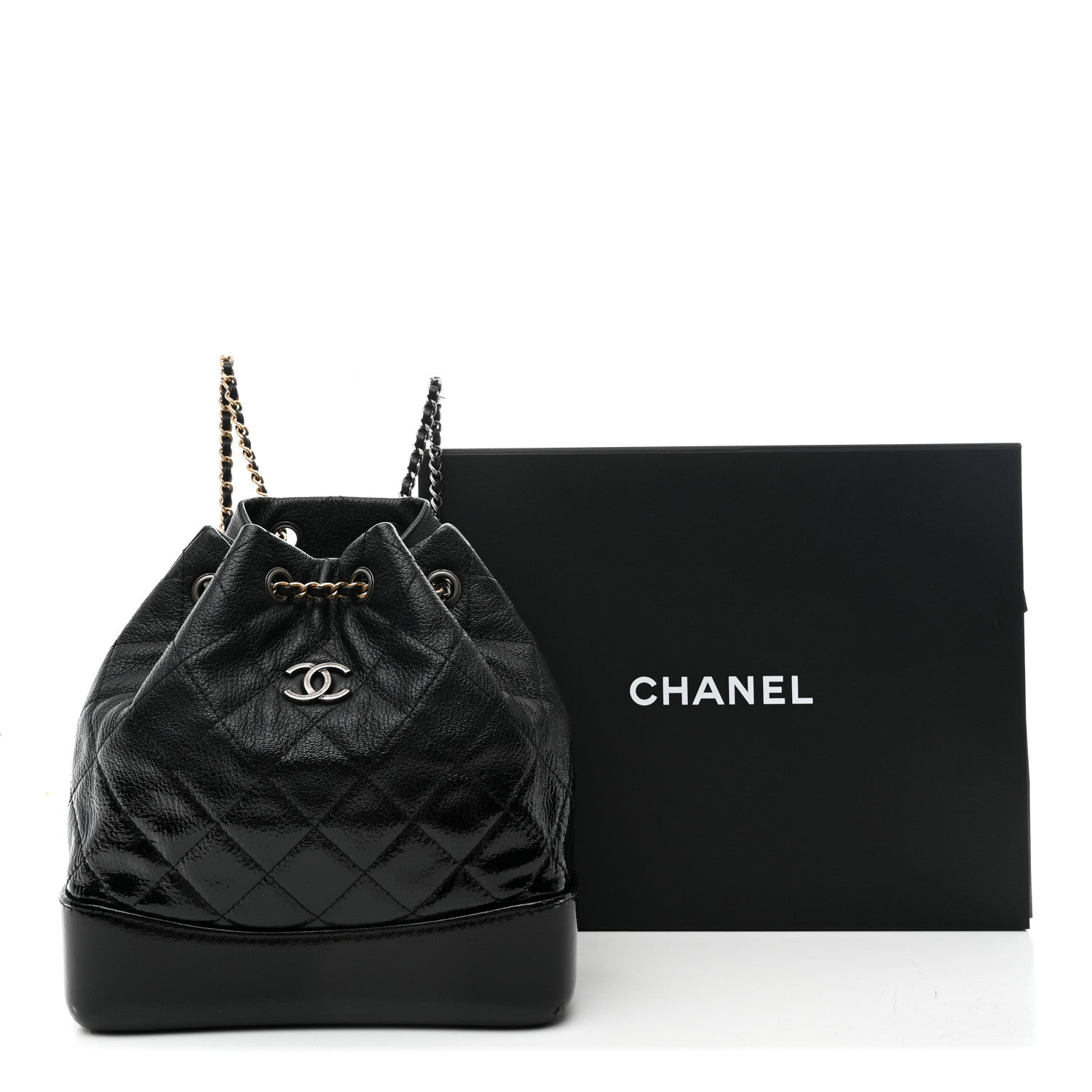 Chanel Patent Goatskin Quilted Small Gabrielle Backpack Black 13 of 13