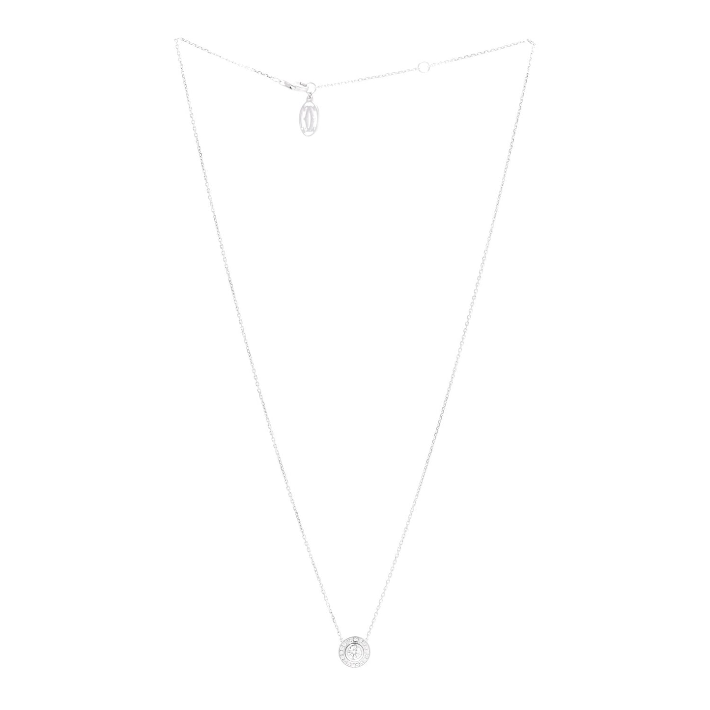 18K White Gold Diamond .25ct D'Amour Pave Necklace