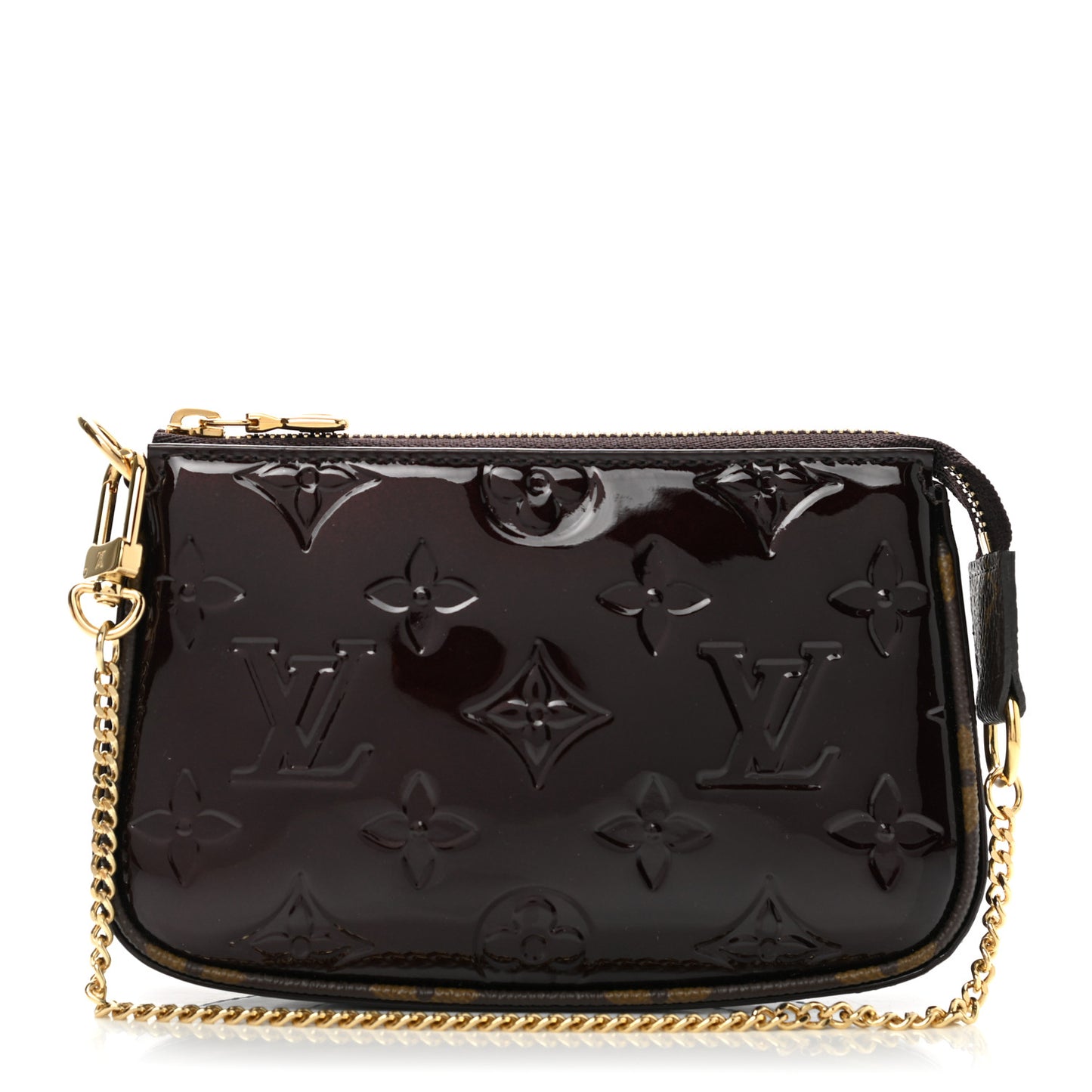 Vernis Monogram Mini Pochette Accessories Amarante