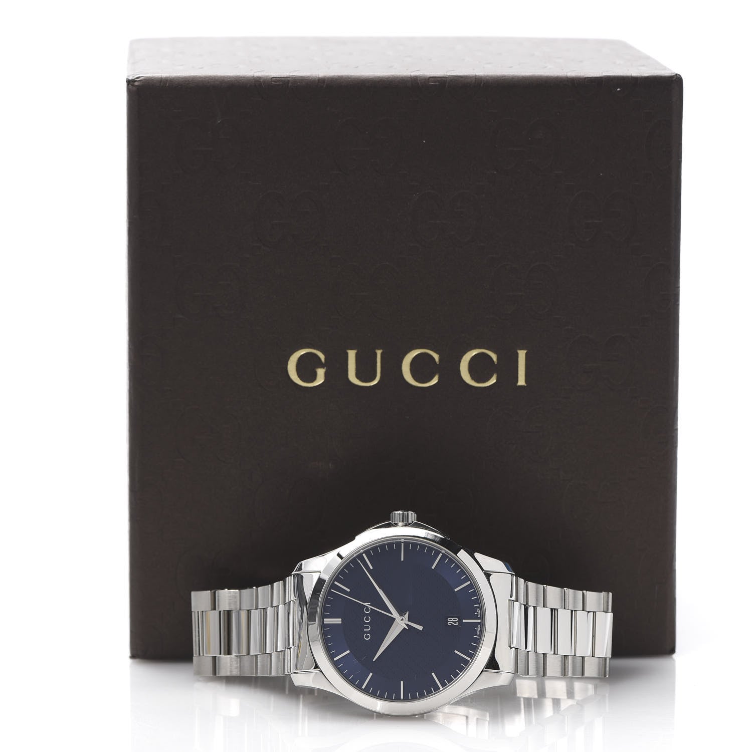 Gucci Stainless Steel 38mm G-Timeless Quartz Watch Navy 7 of 7