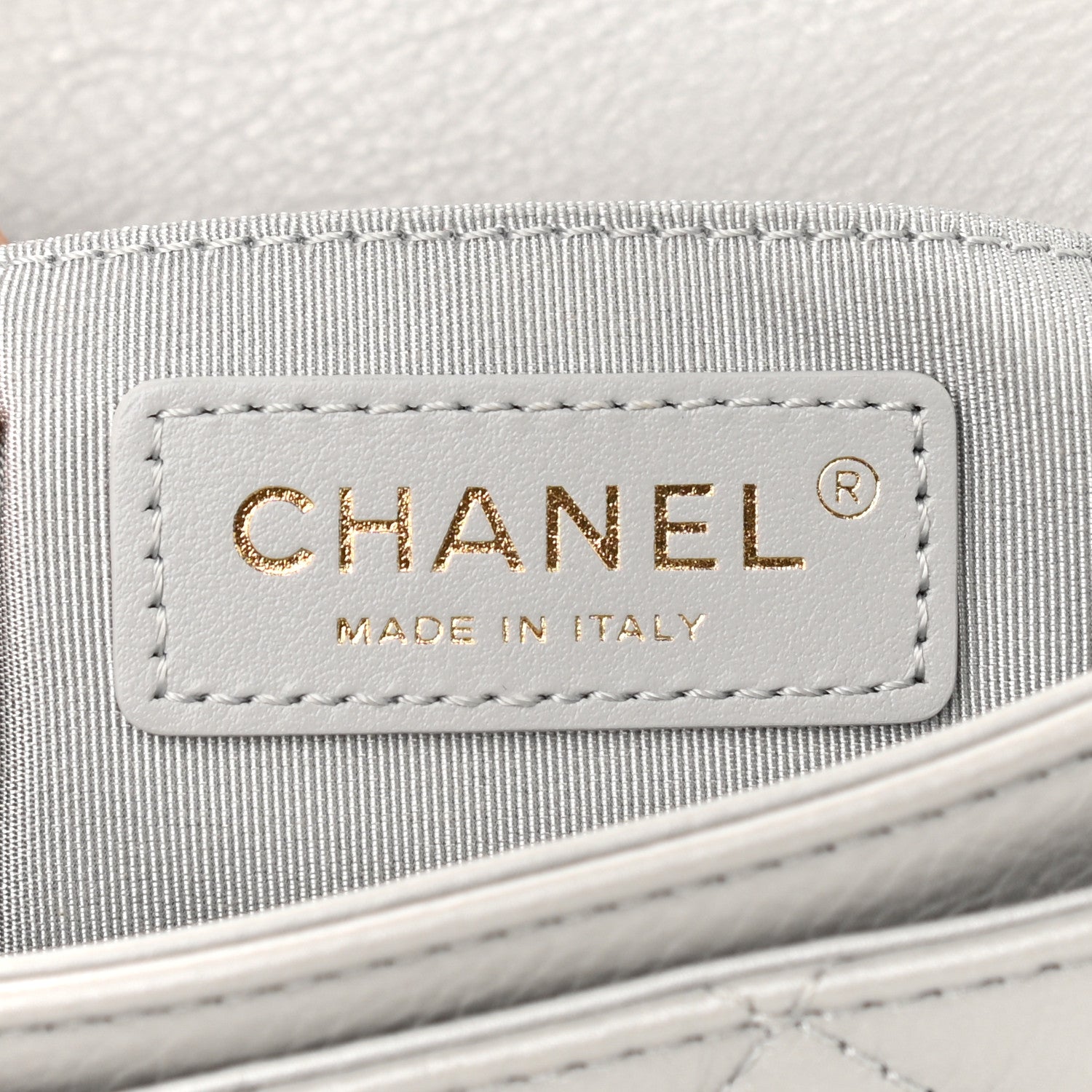 Chanel Calfskin Quilted Top Handle Flap Light Grey 6 of 9