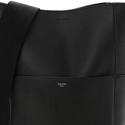 Celine Soft Grained Calfskin Sangle Bucket Bag Black 7 of 9