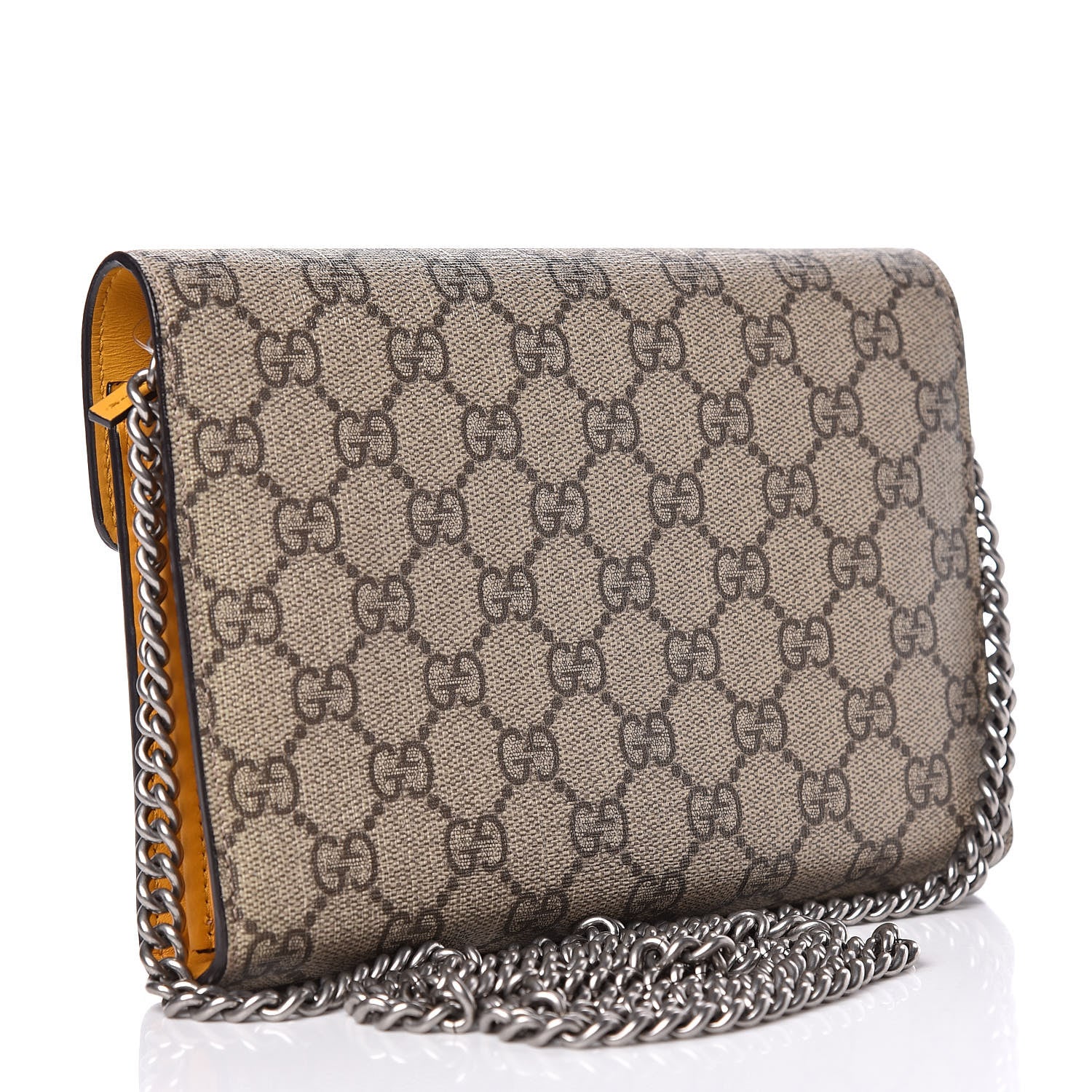 Gucci GG Supreme Monogram Mini Dionysus Chain Wallet Beige Yellow 3 of 11