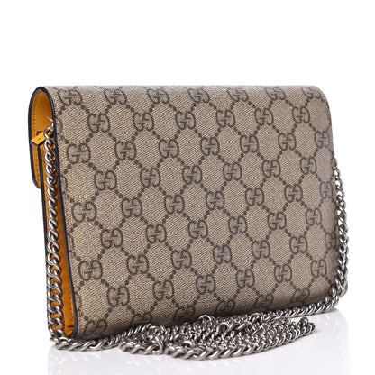 Gucci GG Supreme Monogram Mini Dionysus Chain Wallet Beige Yellow 3 of 11