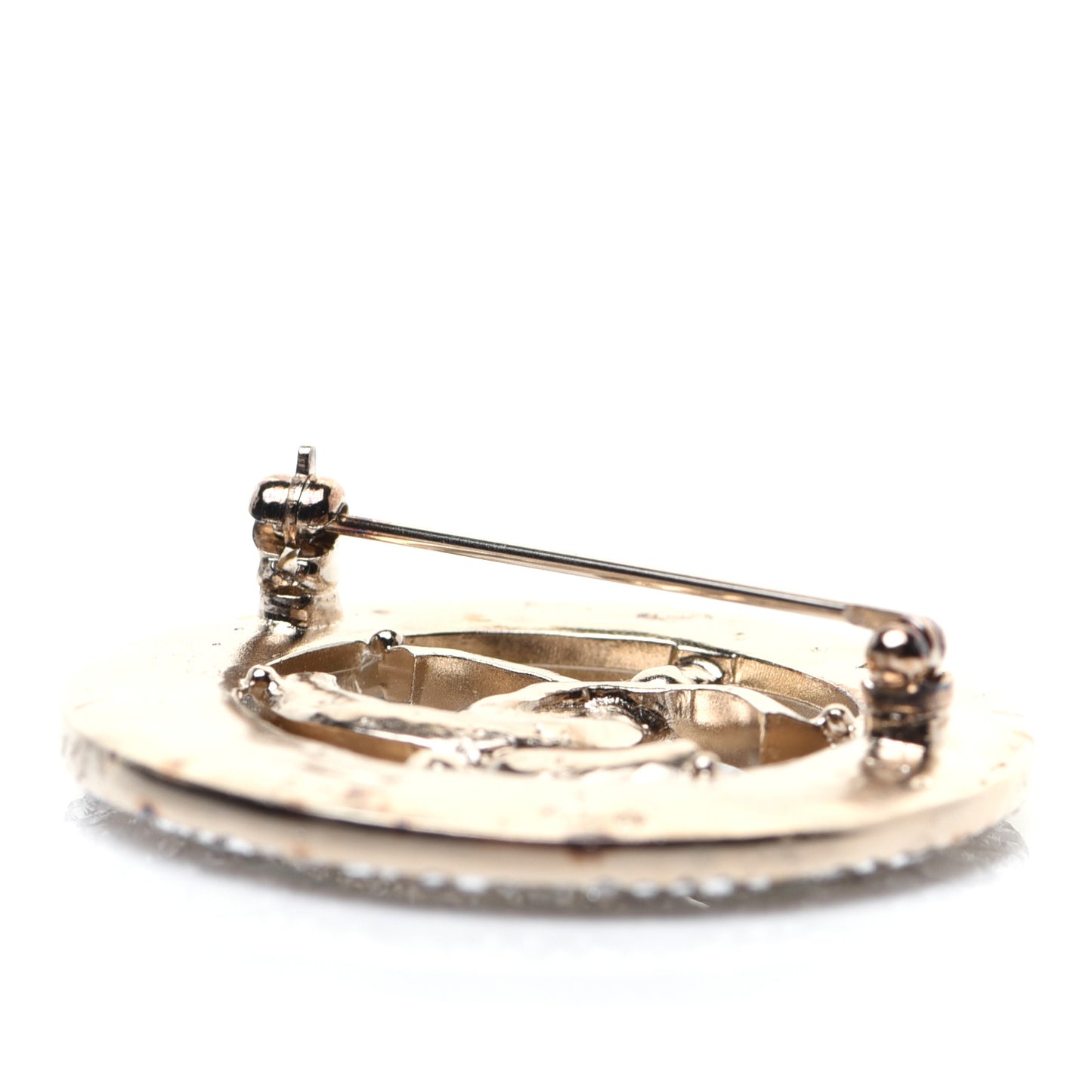 Crystal CC Brooch Blue Gold