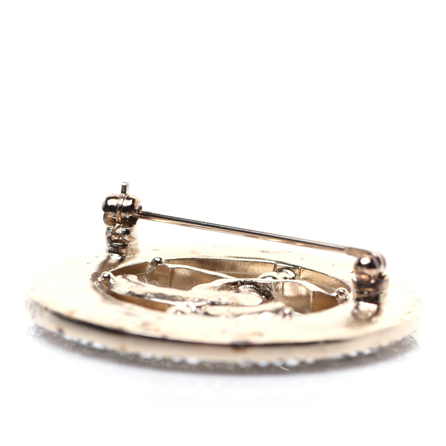 Chanel Crystal CC Brooch Blue Gold 4 of 7