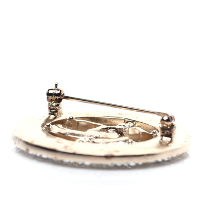 Chanel Crystal CC Brooch Blue Gold 4 of 7