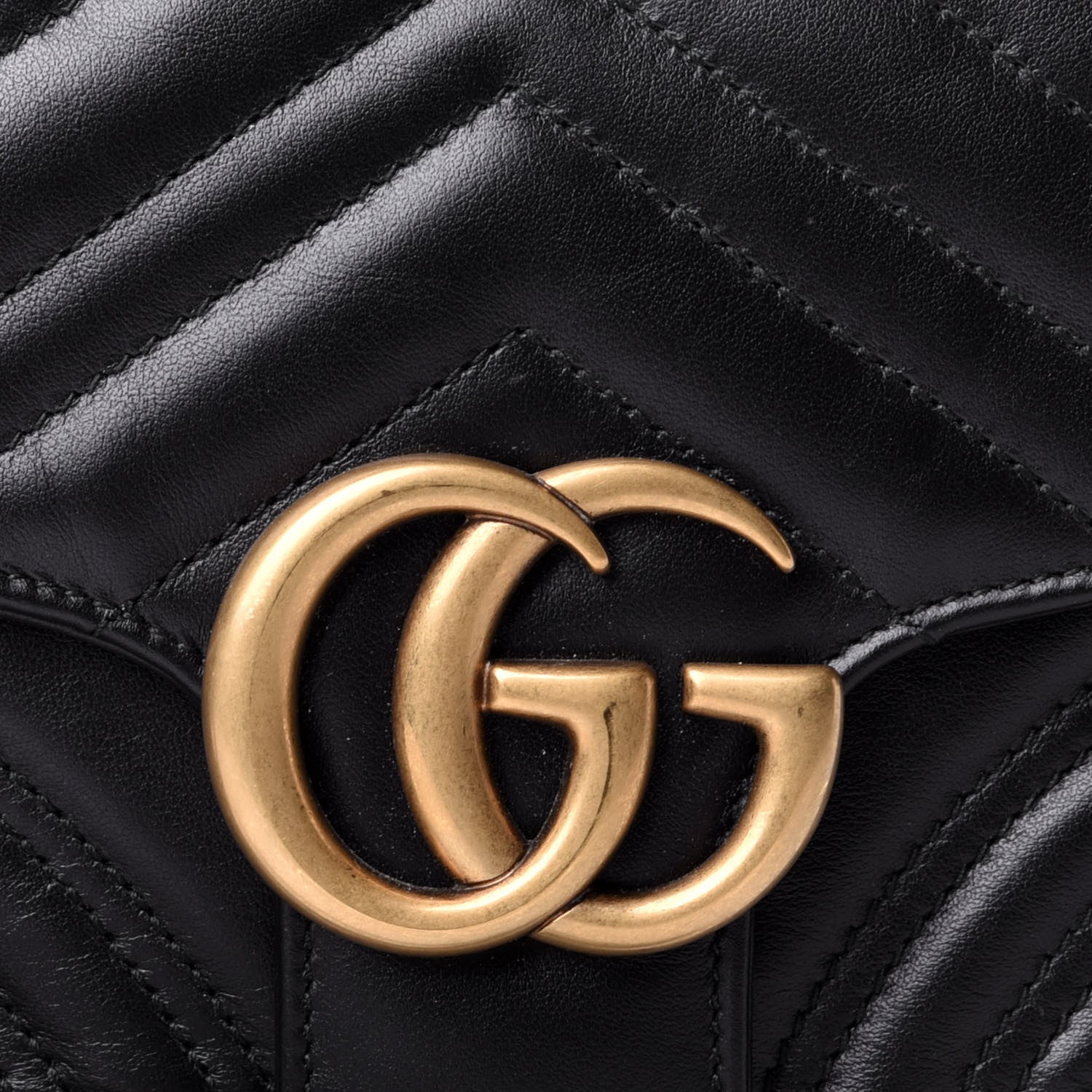 Gucci Calfskin Matelasse Sylvie Web Small GG Marmont Top Handle Shoulder Bag Black 11 of 11