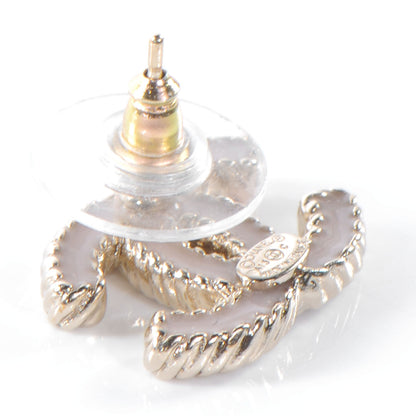 Chanel Enamel CC Earrings Light Pink 3 of 5